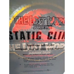 Jurassic Park The Lost World Movie Static Cling Window Artwork Dinosaurs 1997